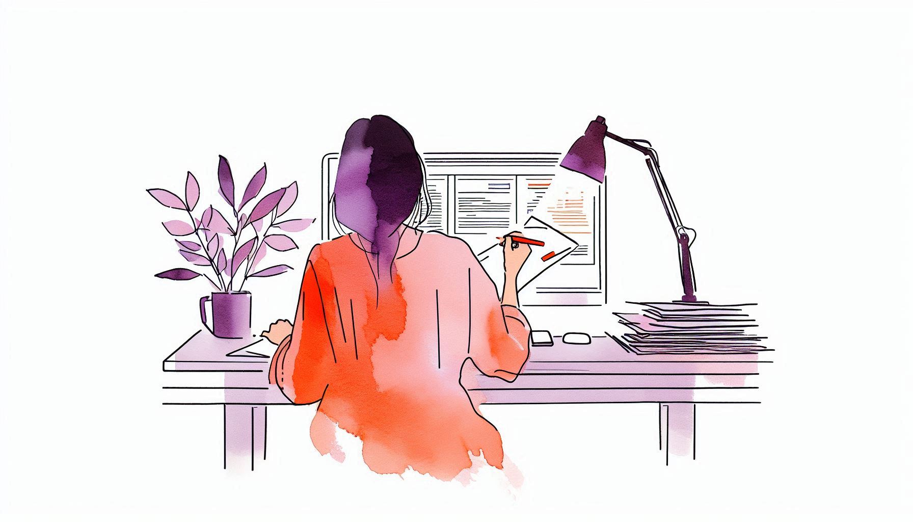 Writer at desk